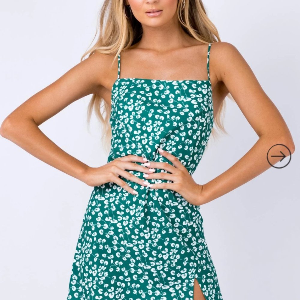 NEW Princess Polly Jade Basin Mini Green Dress